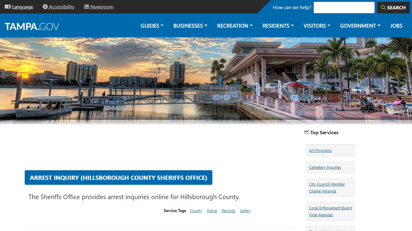 Arrest Inquiry (Hillsborough County Sheriffs Office)