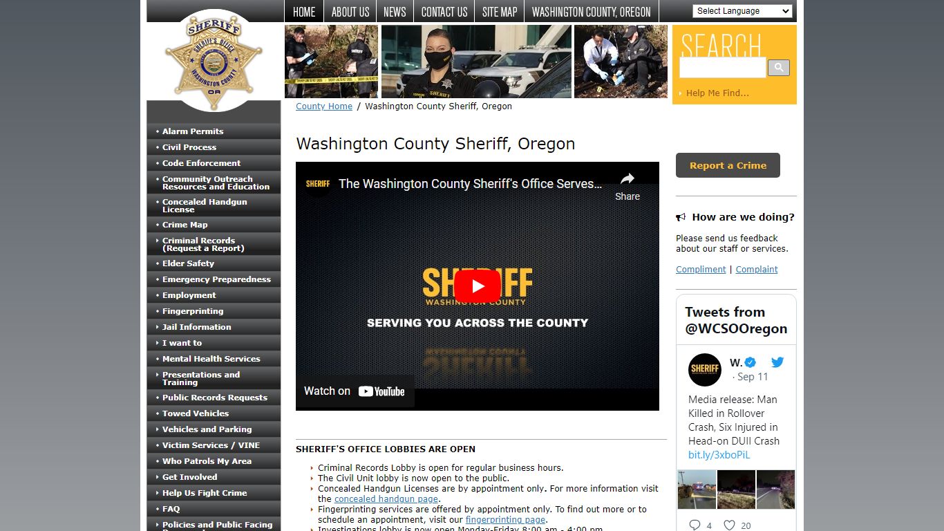 Sheriff's Office, Washington County, OR